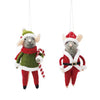 Santa and Elf Wool Mouse Ornaments - Freshie & Zero Studio Shop