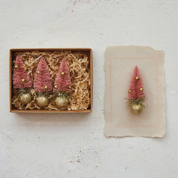 Bottle Brush Tree Ornaments - Set of 4 - Freshie & Zero Studio Shop