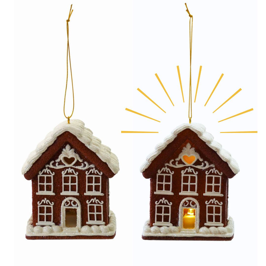 Light Up Gingerbread House Ornaments - Freshie & Zero Studio Shop