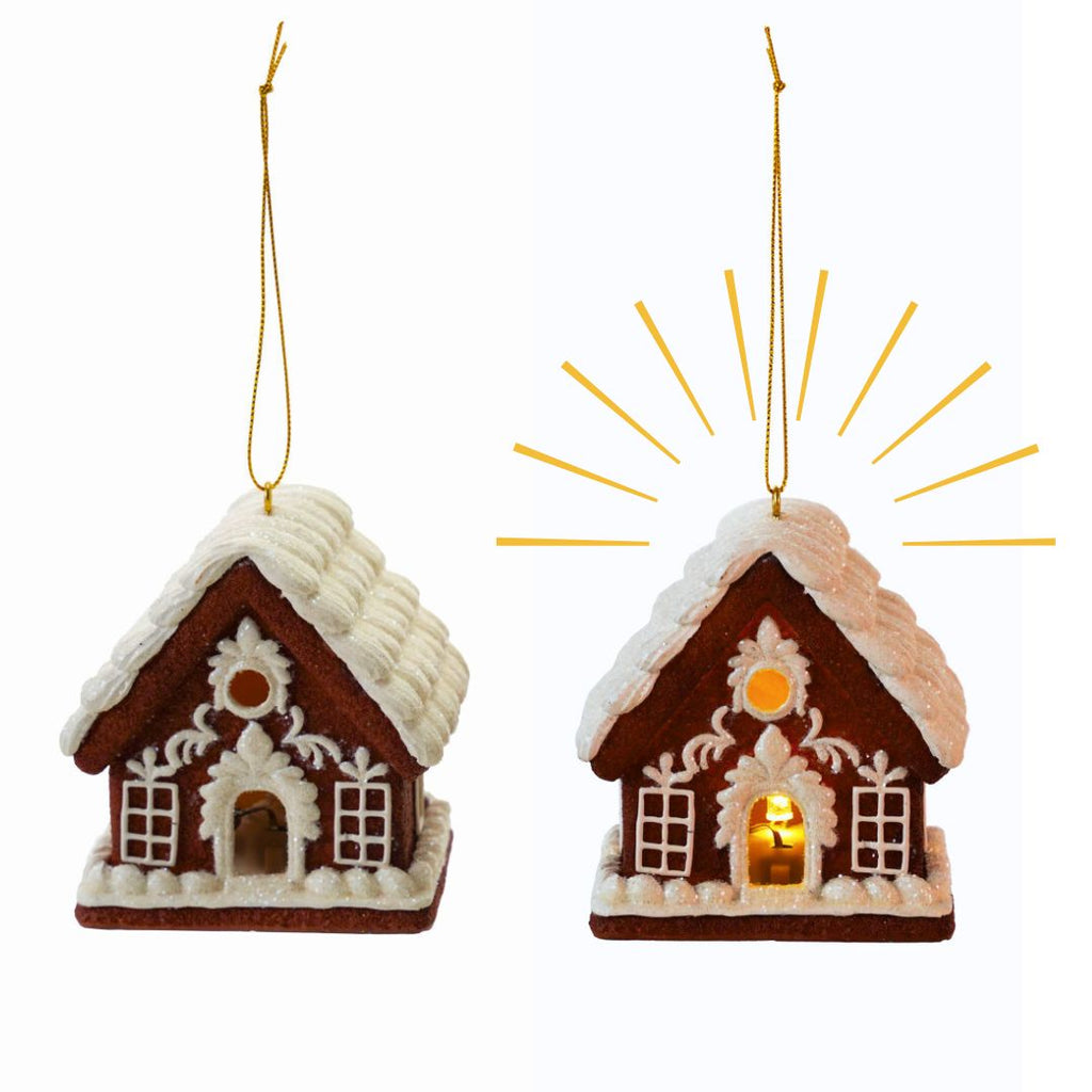 Light Up Gingerbread House Ornaments - Freshie & Zero Studio Shop