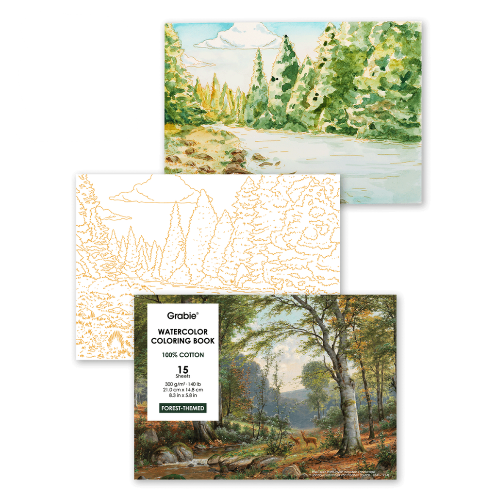Watercolor Coloring Book: Forest Themed - Freshie & Zero Studio Shop