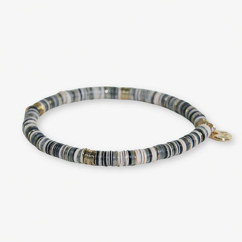 Black and white sequin bead bracelet by Ink + Alloy featuring a stretchy design with shimmering sequins and beads.