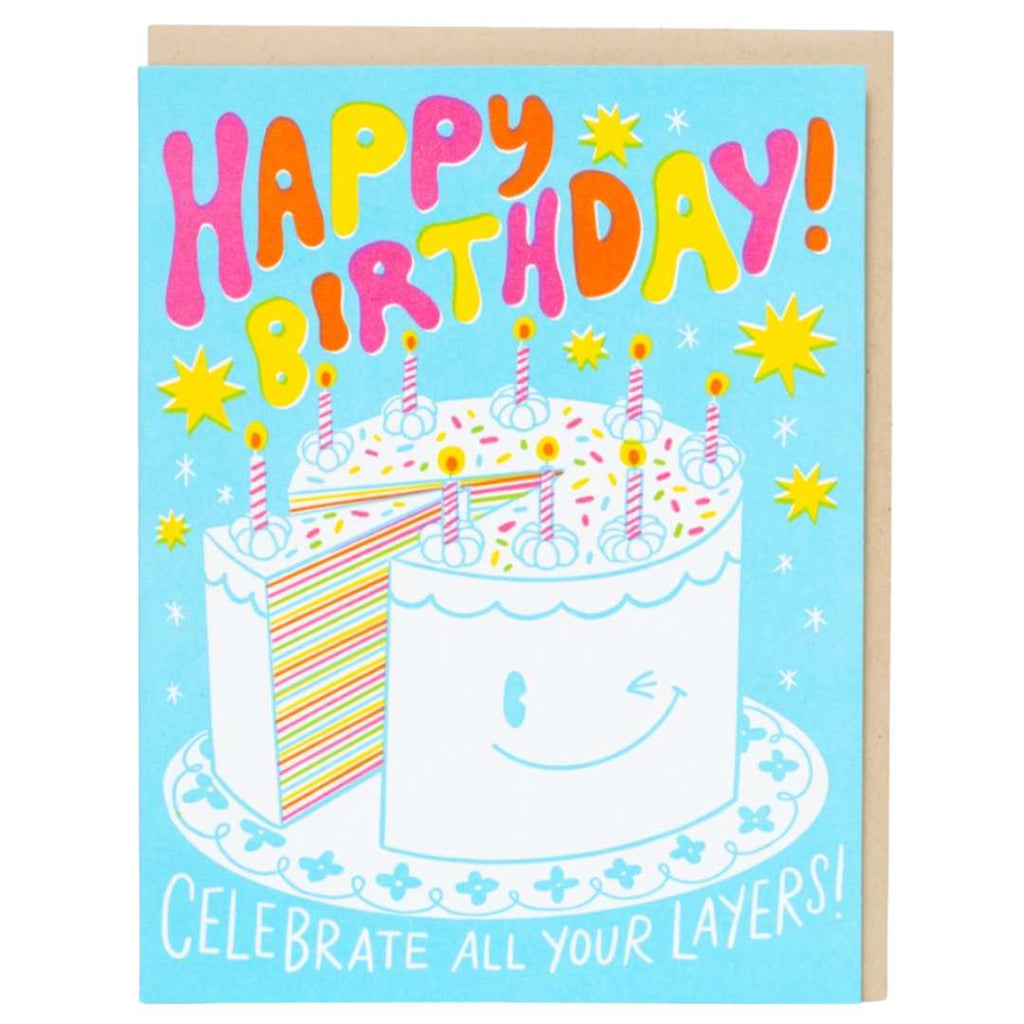 Celebrate your Layers Letterpress Birthday Card - Freshie & Zero Studio Shop