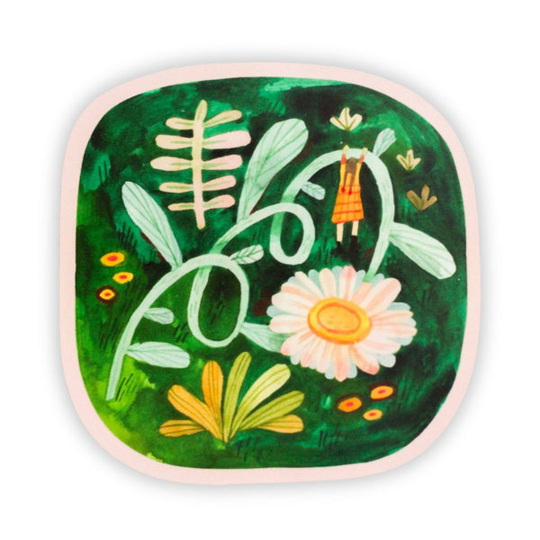 Wild Pencil Studio Forest Flower vinyl sticker featuring colorful floral and forest design on a white background.