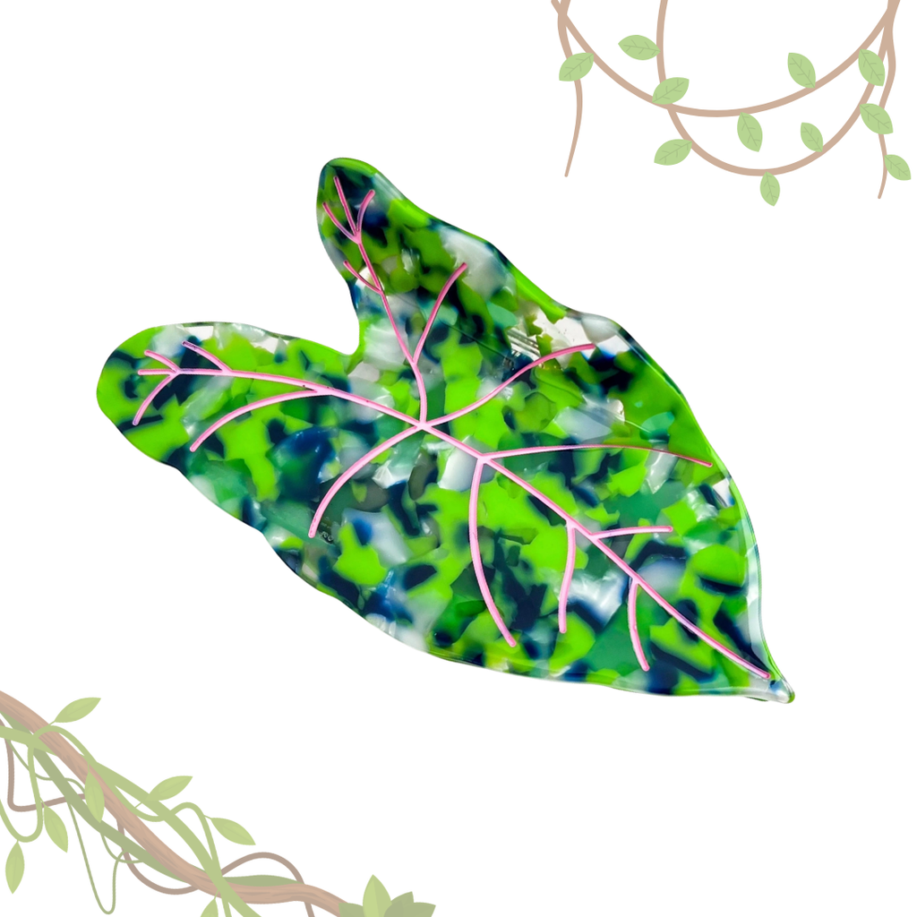 Lotus Leaf Hair Claw Clip, Elegant Acetate Leaf Hair Clip: Green - Freshie & Zero Studio Shop