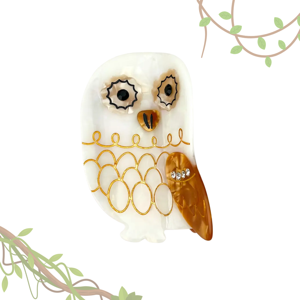 Owl Claw Clip, Large & Mini Hair Clip: White - Freshie & Zero Studio Shop