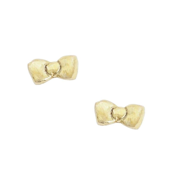 Tiny Bow Handmade Stud Earrings: 14kt Gold Vermeil - Freshie & Zero Studio Shop