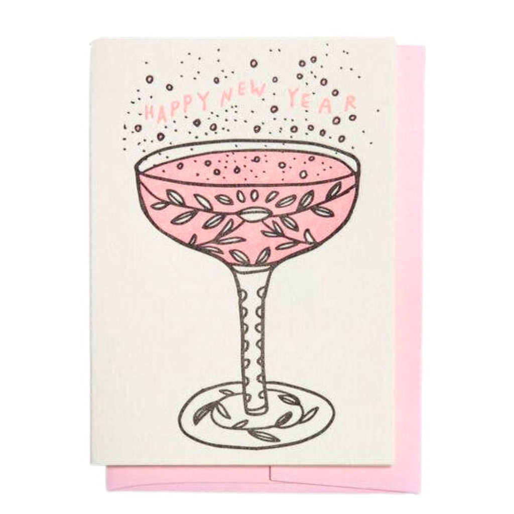 Champagne New Year Greeting Card - Freshie & Zero Studio Shop