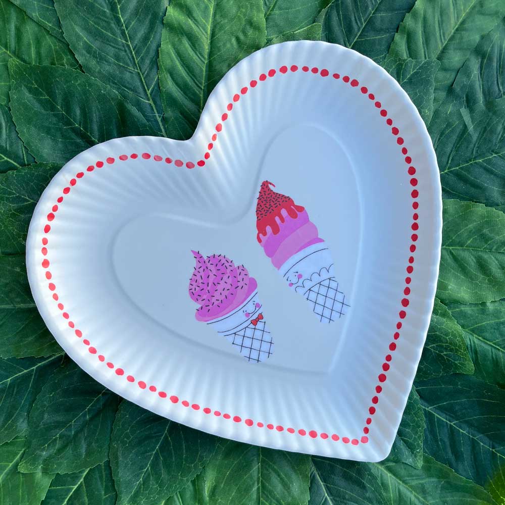 Valentine Melamine Heart Plates - Freshie & Zero Studio Shop