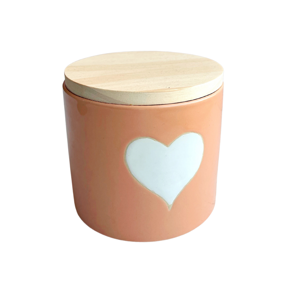 Heart Storage Canister with Bamboo Lid - Freshie & Zero Studio Shop