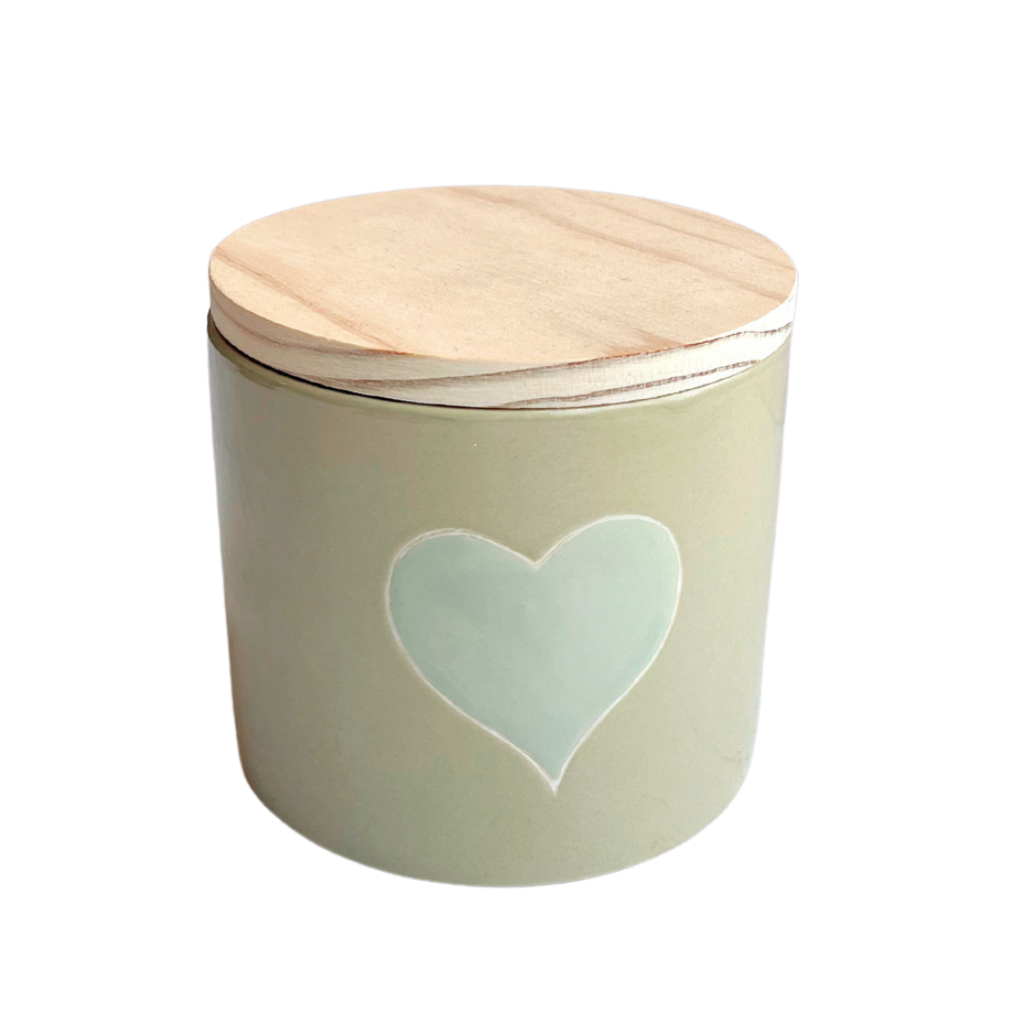 Heart Storage Canister with Bamboo Lid - Freshie & Zero Studio Shop