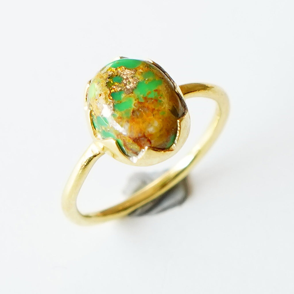 Green Copper Turquoise Mosaic Ring - Freshie & Zero Studio Shop