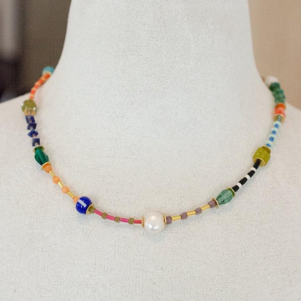 Colorful Beaded Necklace by Jill Makes - Freshie & Zero Studio Shop