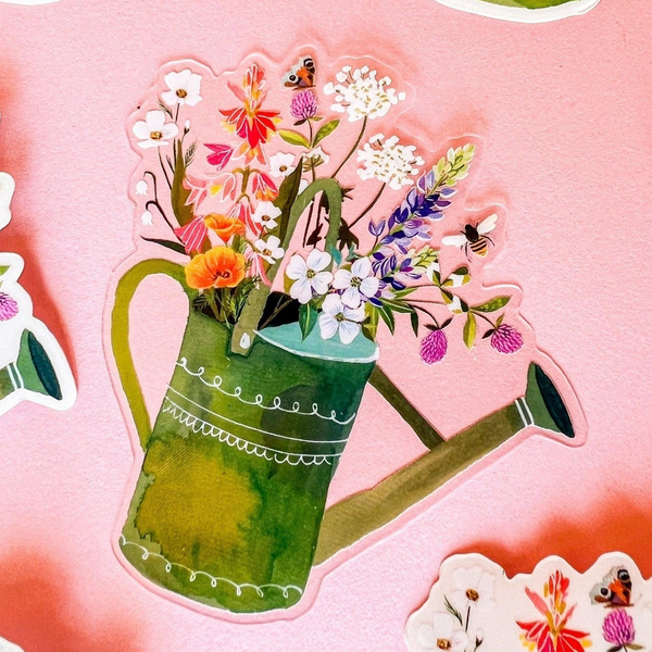 Watering Can Clear Sticker - Freshie & Zero Studio Shop