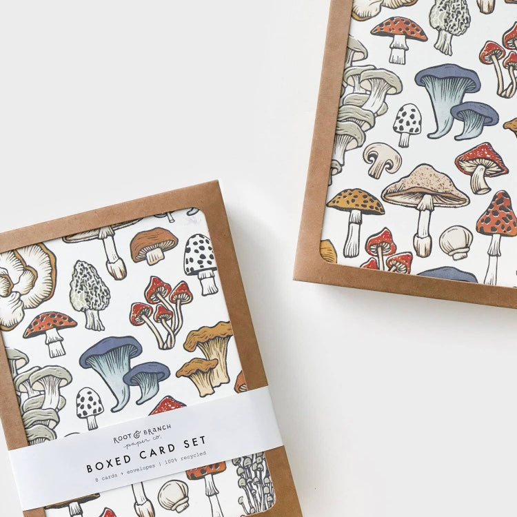 Boxed Cards by Root & Branch: Mushroom + Fungi - Freshie & Zero Studio Shop