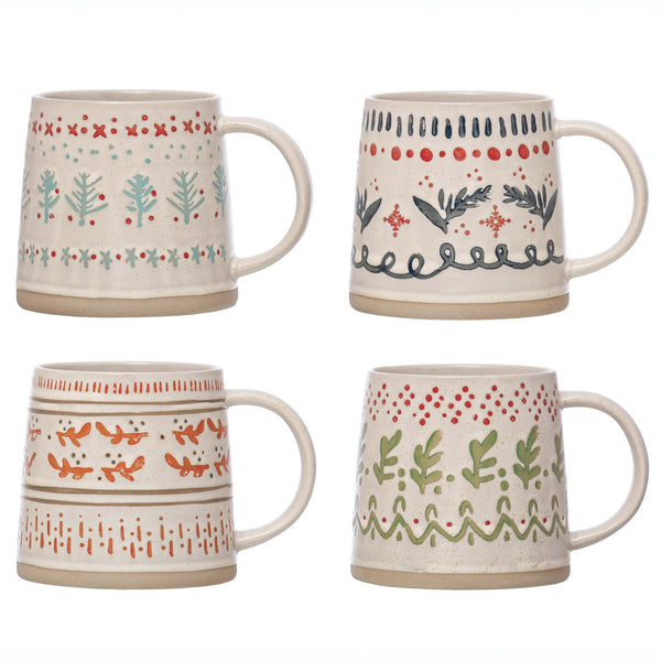 Hand Stamped Winter Mugs - Freshie & Zero Studio Shop