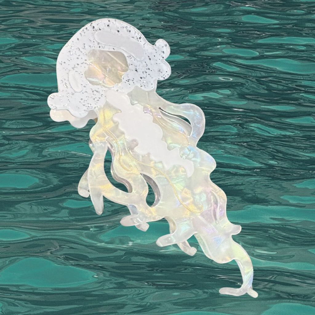 White Jellyfish Hair Claw Clip - Freshie & Zero Studio Shop