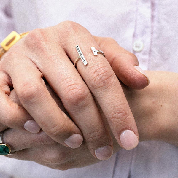Be Brave: Adjustable Message Ring by Christina Kober - Freshie & Zero Studio Shop