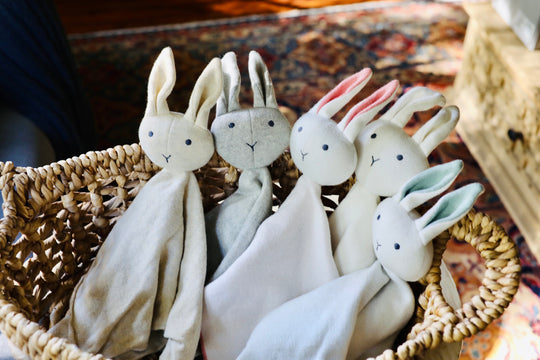 Organic Baby Lovey Blanket: Bunny - Freshie & Zero Studio Shop