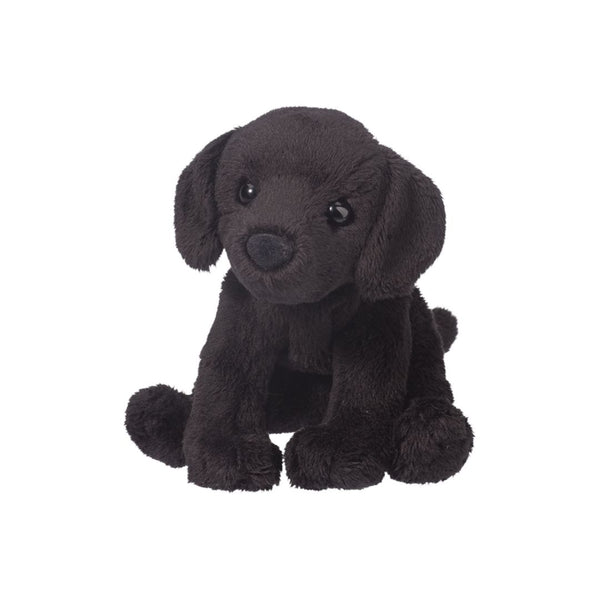 Soft plush toy of Lucy the Black Labrador Retriever from Douglas, perfect for cuddling and play.