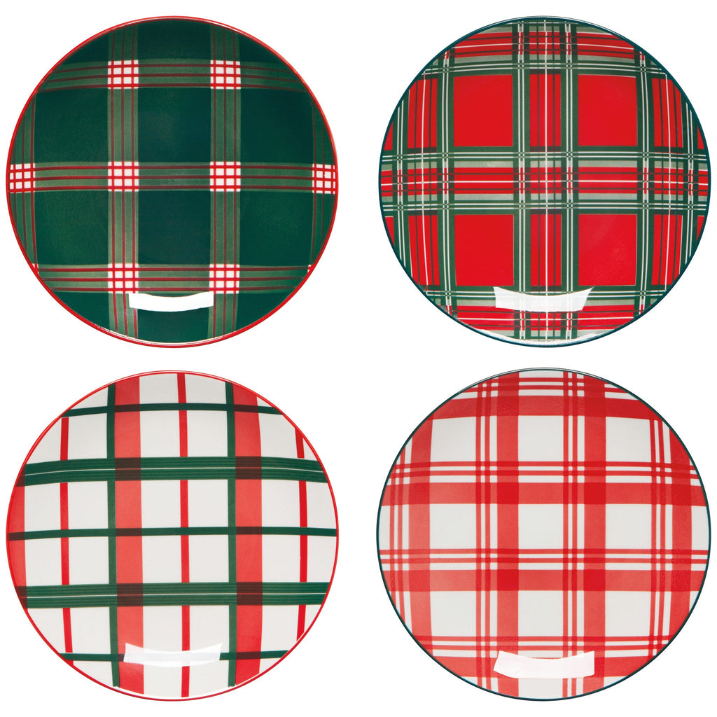 Holiday Plaid Appetizer Plates - Set of 4 - Freshie & Zero Studio Shop