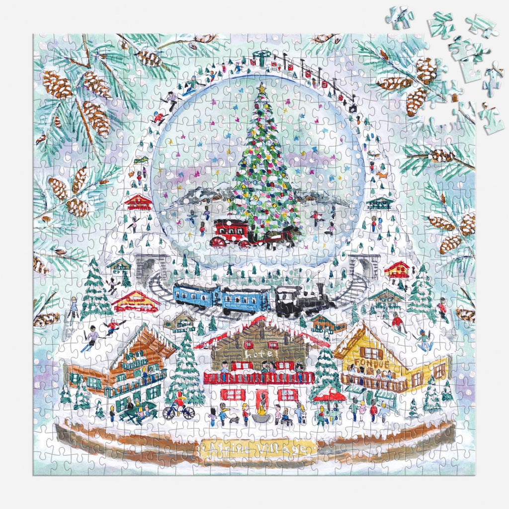 Alpine Village Snowglobe 500 Piece Foil Puzzle - Freshie & Zero Studio Shop