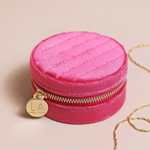 Quilted Velvet Jewelery Case: Deep Pink - Freshie & Zero Studio Shop