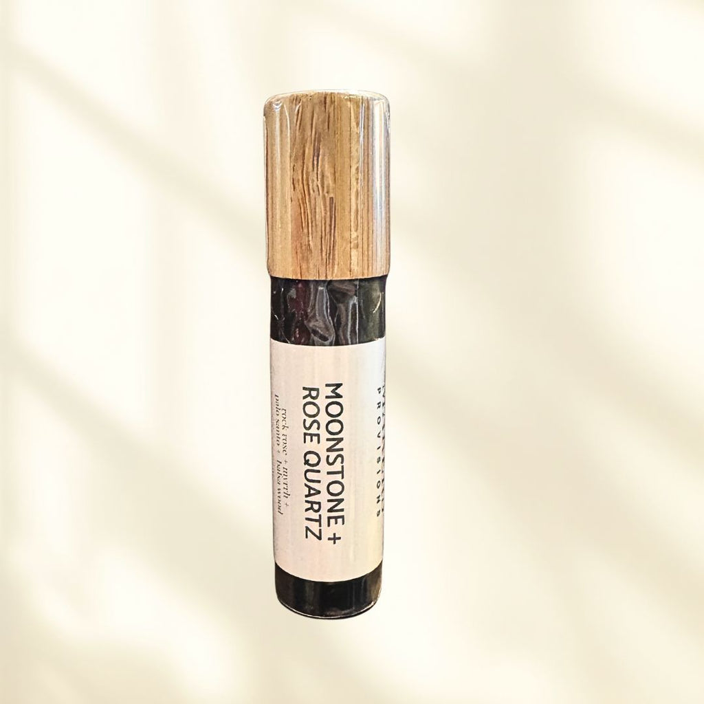 Rollerball Perfume Oil: Moonstone + Rose Quartz - Freshie & Zero Studio Shop
