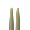 Set of two 10-inch muted olive taper candles by Creative Co-Op, featuring soft, matte finish for elegant candle decor.