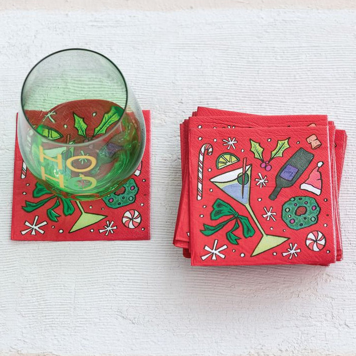 Paper Cocktail Napkins | Holiday Cocktail - Freshie & Zero Studio Shop