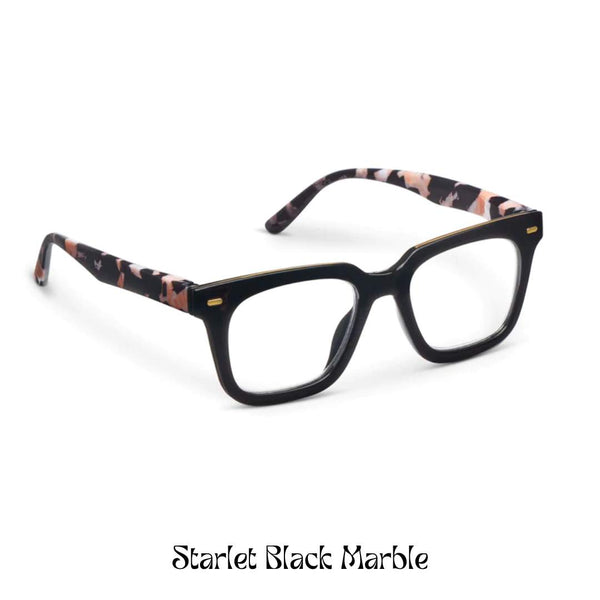Peepers Reading Glasses: Starlet Black Marble - Freshie & Zero Studio Shop
