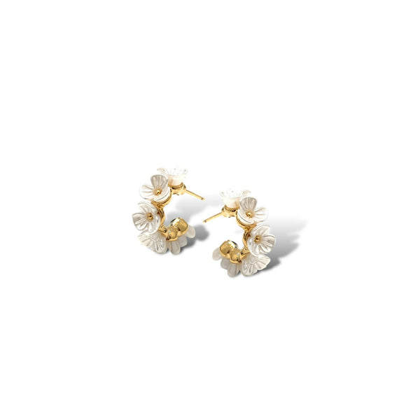 Clara Flower Hoop Gold Earrings - Freshie & Zero Studio Shop