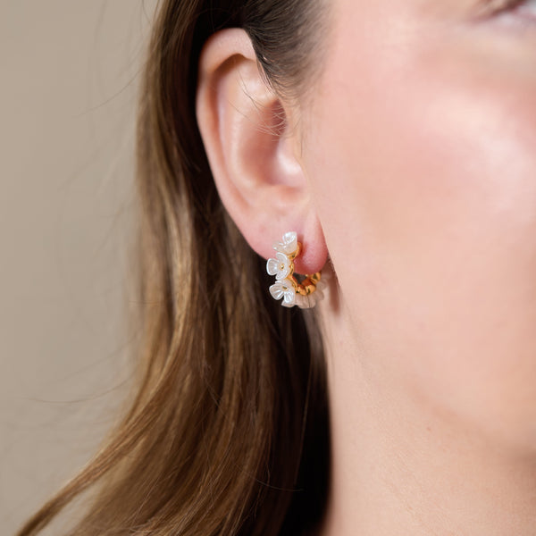 Clara Flower Hoop Gold Earrings - Freshie & Zero Studio Shop