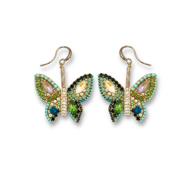 Nabi Drop Butterfly Crystal Earrings - Freshie & Zero Studio Shop