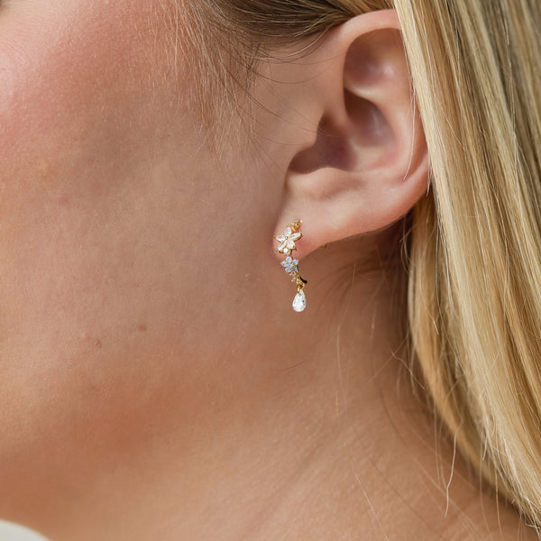 Florita Garden Dew Drop Hoop Earrings | Pastel Blue - Freshie & Zero Studio Shop