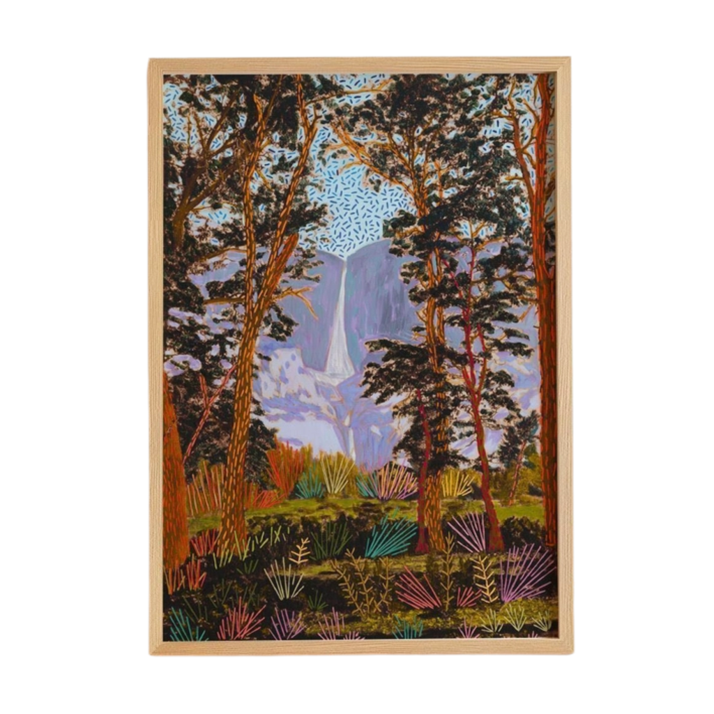 El Baker Art Yosemite National Park 8x10 art print featuring scenic mountain and forest landscape, suitable for wall display.
