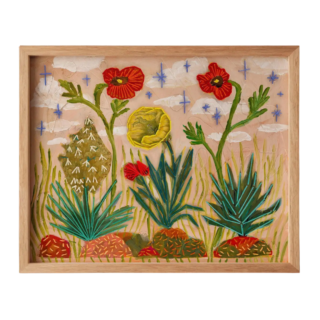 California Poppy art print by El Baker Art, 11x14 poster featuring vibrant floral artwork on white background.