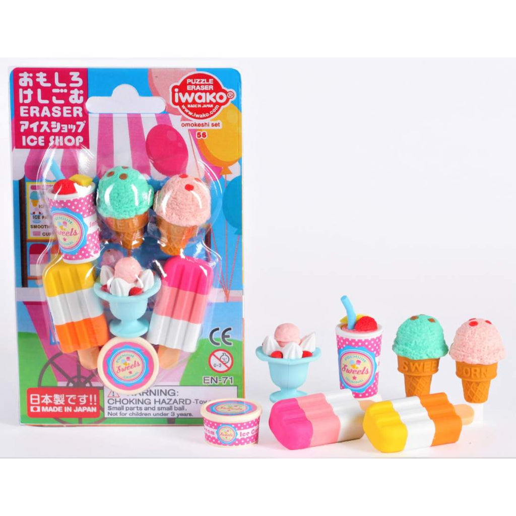 Iwako Ice Cream Shop Puzzle Eraser Set of 7 - Freshie & Zero Studio Shop