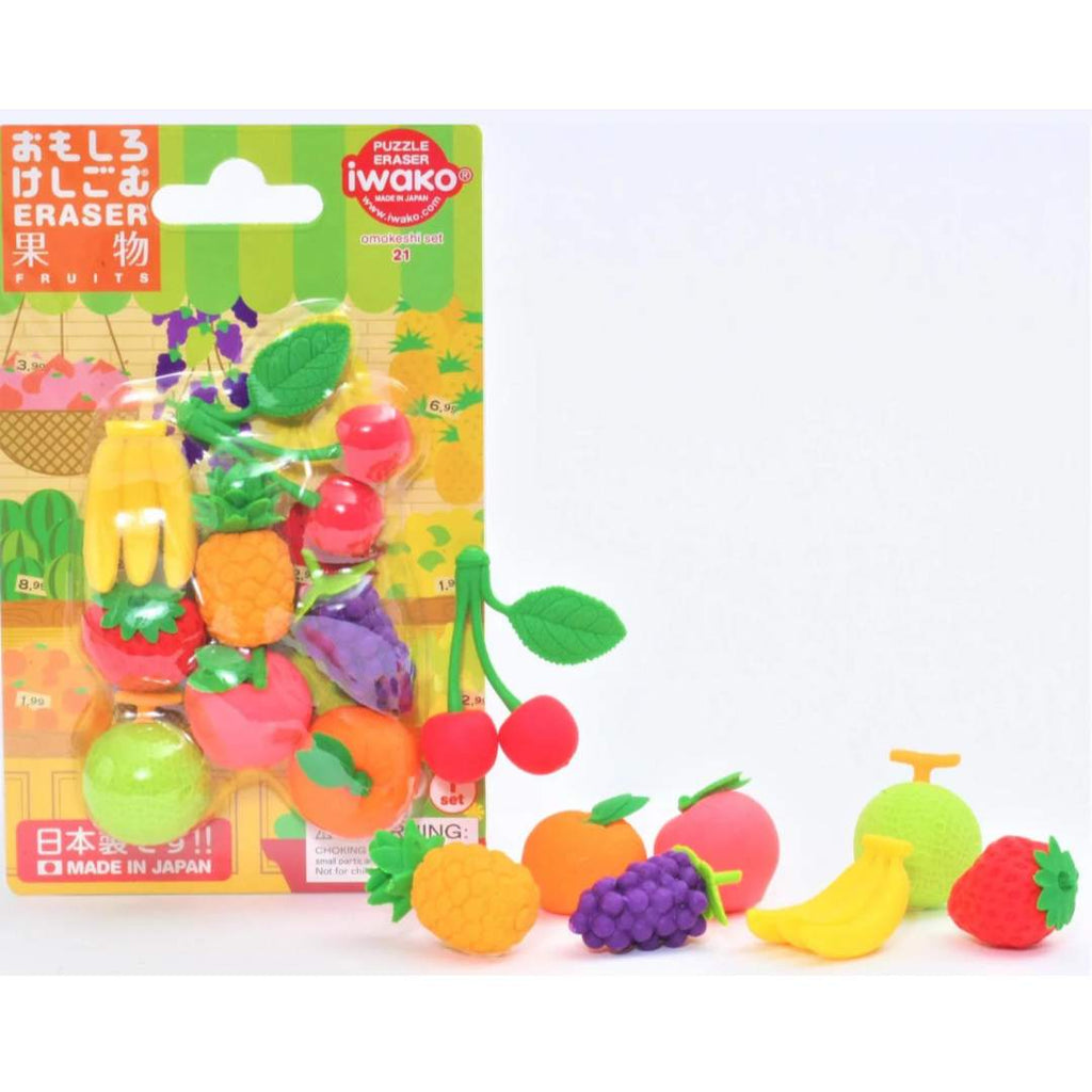 Iwako Fruit Puzzle Eraser Set of 8 - Freshie & Zero Studio Shop