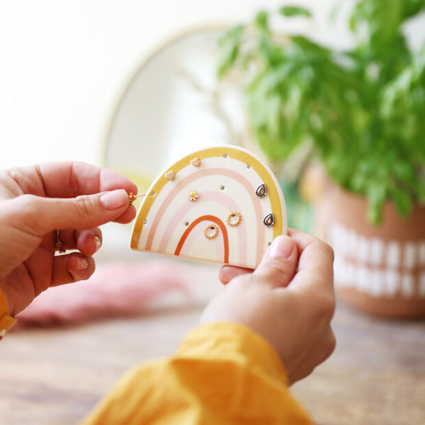 Rainbow Ceramic Earring Holder - Freshie & Zero Studio Shop