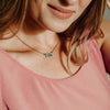 Teal & Peach Rainbow Ceramic Pendant Necklace - Freshie & Zero Studio Shop