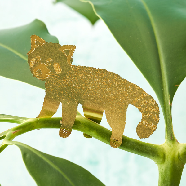 Brass Plant Accessory: Red Panda - Freshie & Zero Studio Shop