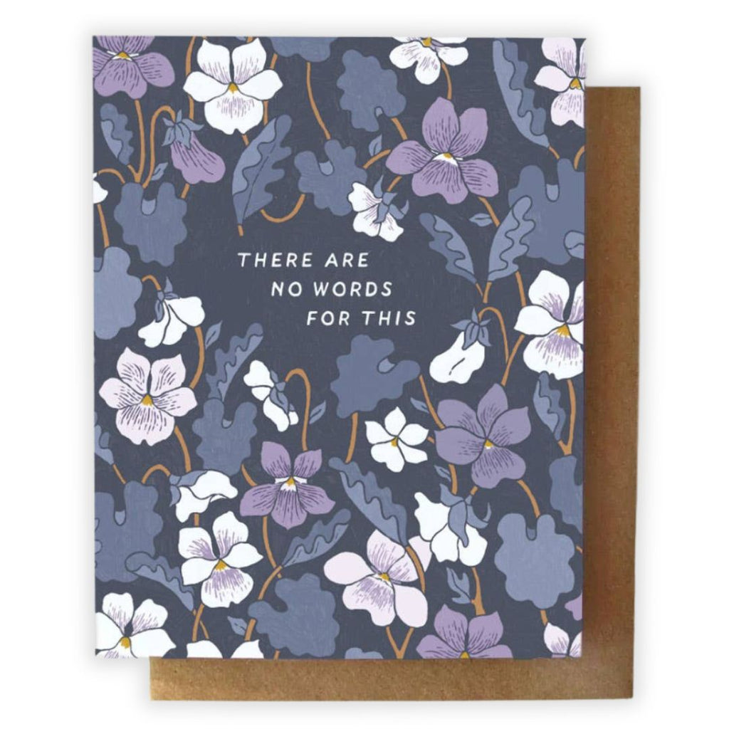 There Are No Words Violet Sympathy Card - Freshie & Zero Studio Shop