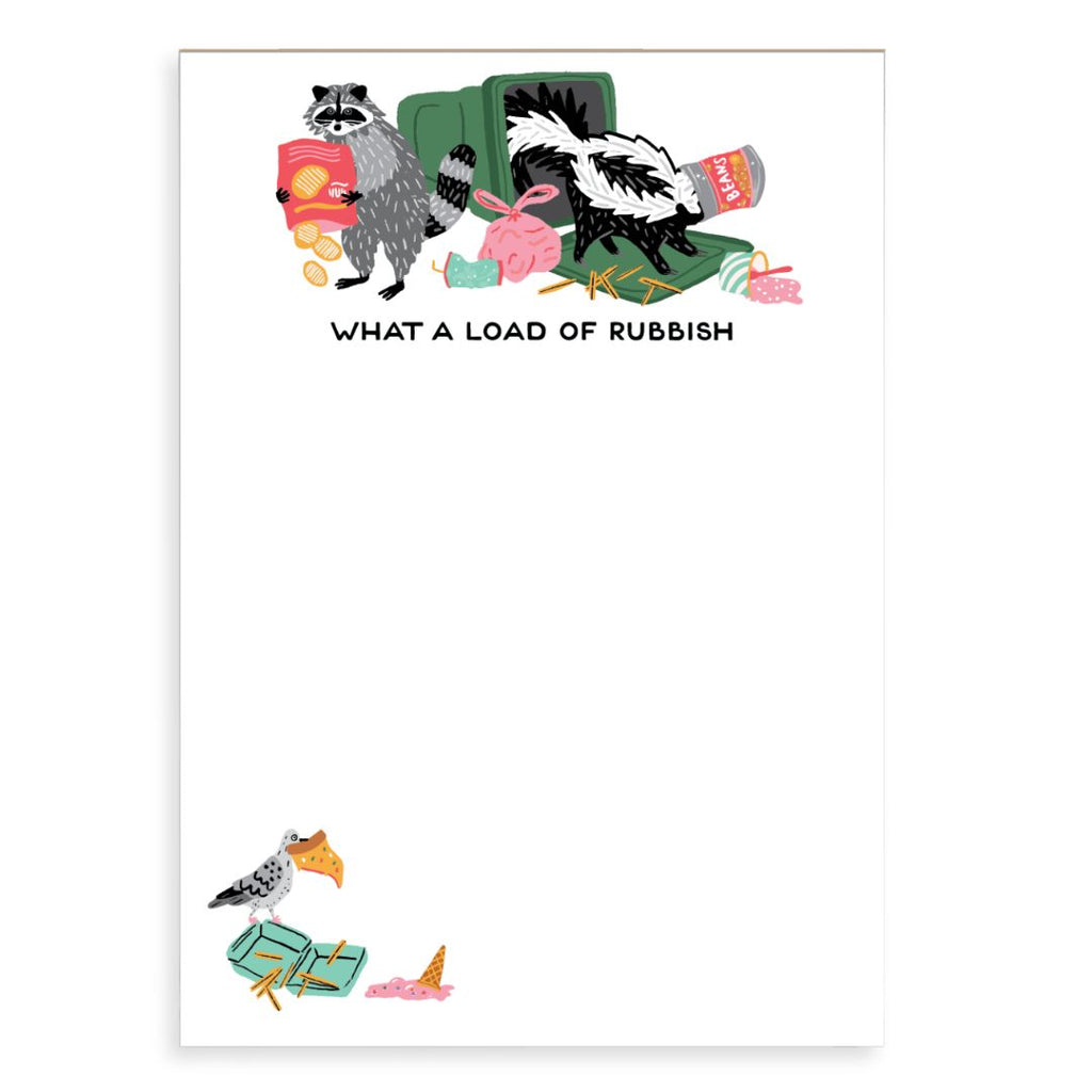 Raccoon What a load of Rubbish Notepad - Freshie & Zero Studio Shop