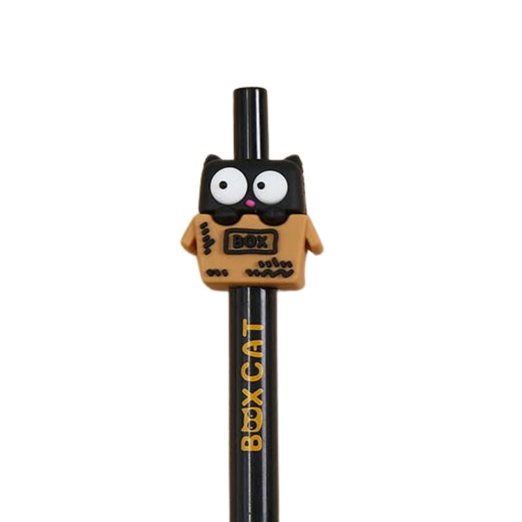 BC Mini Cat in a Box gel pen with a cute cat design, featuring a colorful ink barrel and a comfortable grip.
