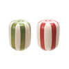 Red and Green Striped Salt and Pepper Shakers - Freshie & Zero Studio Shop