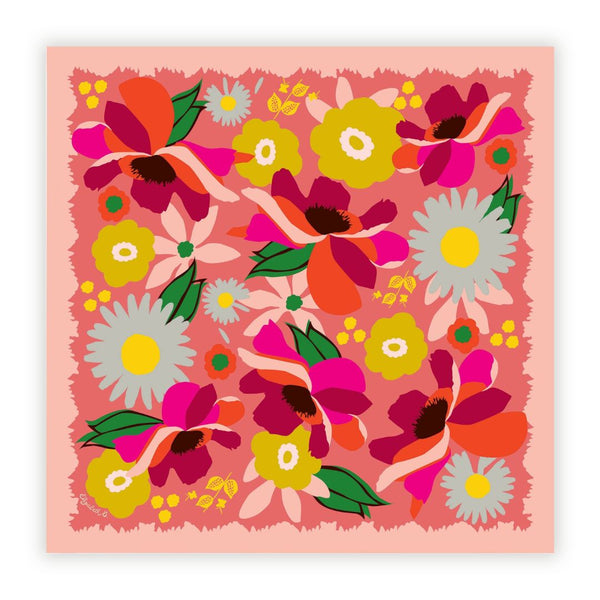 Pink Floral Garden Cotton Bandana - Freshie & Zero Studio Shop
