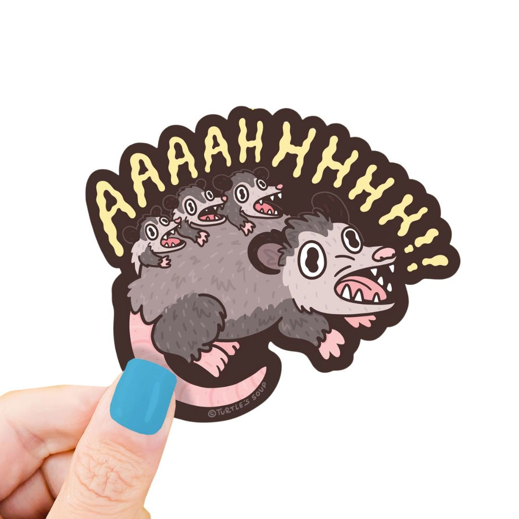 Screaming Possums Vinyl Sticker - Freshie & Zero Studio Shop