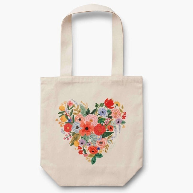 Flower Heart Canvas Tote by Rifle Paper Co - Freshie & Zero Studio Shop