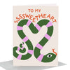 To My Sssweetheart Snake Love Greeting Card - Freshie & Zero Studio Shop